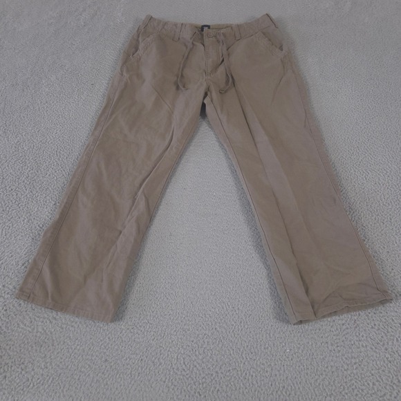 GAP Other - Gap Pants Men 34x29 Grey Straight Leg Cotton Linen Drawstring Waist Casual Chino